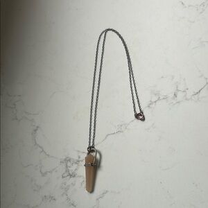 Peach Quartz Pendant Necklace made by local designer